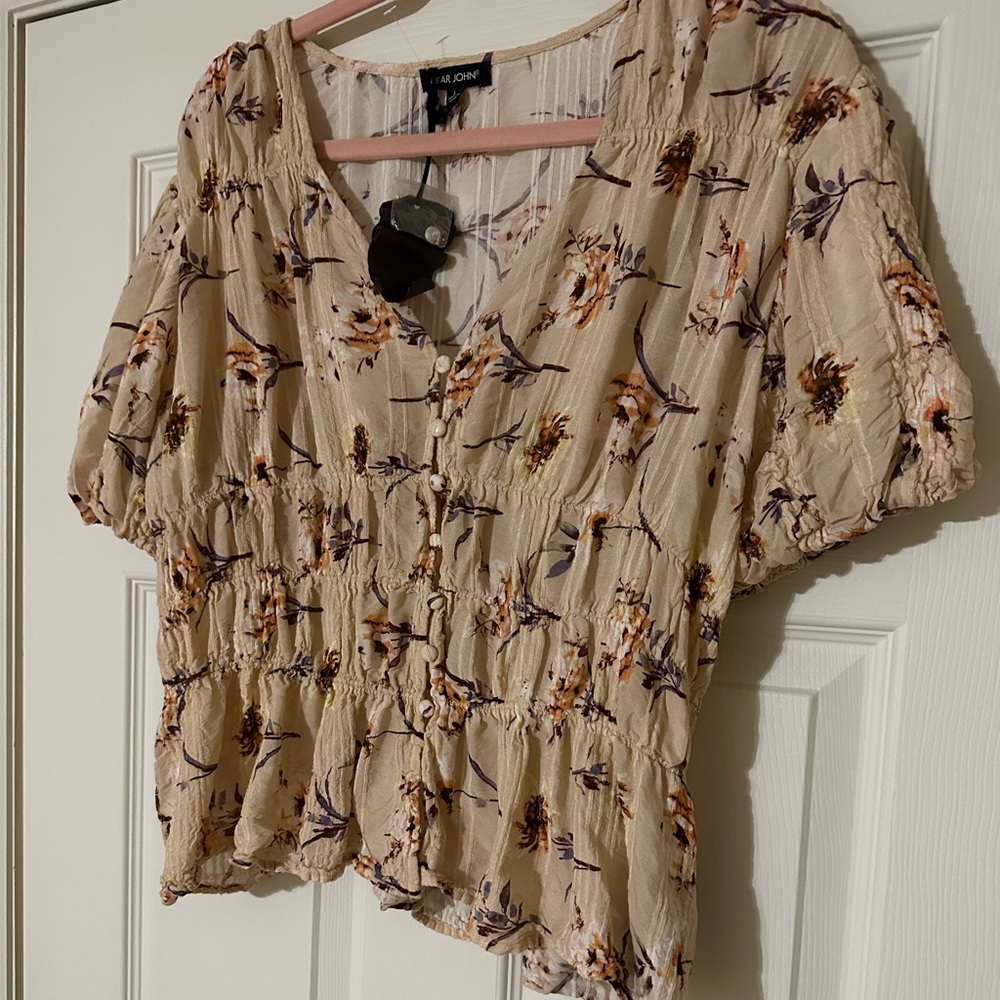 Dear John Floral Top New with Tags- L